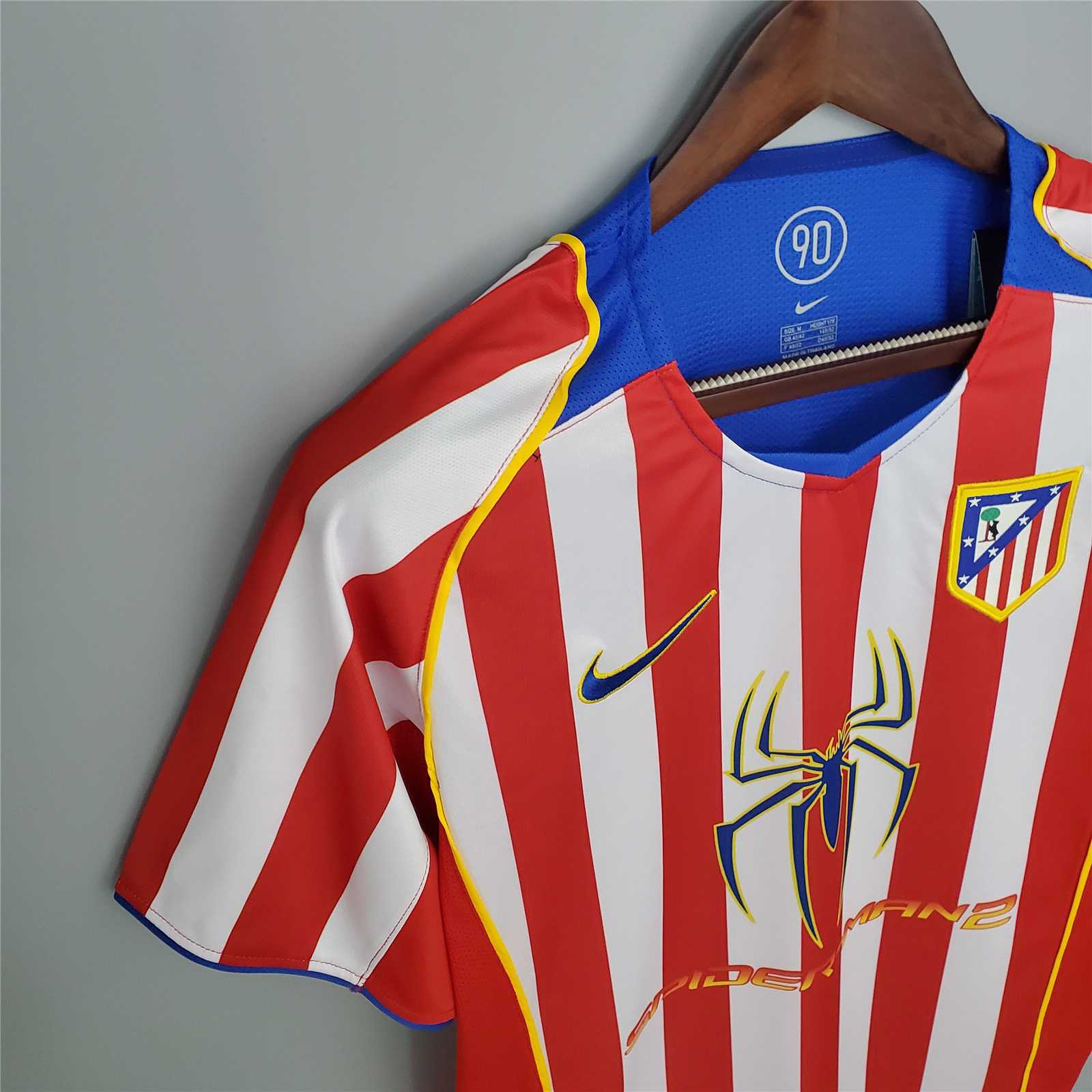2004/2005 Spiderman Atletico Madrid Home Retro Football Shirt