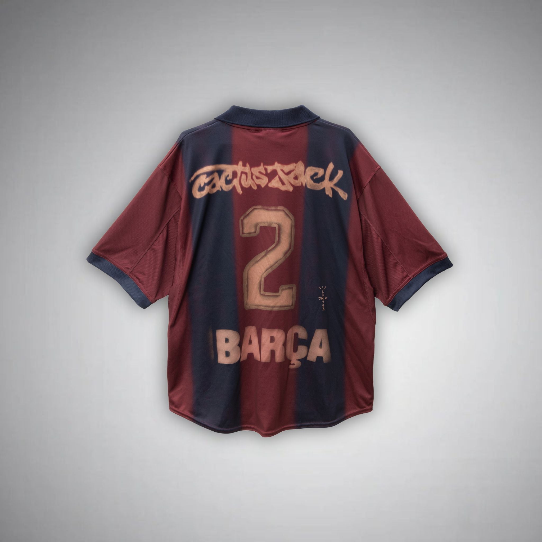 2001 02 fc barcelona travis scott retro shirt home limited edition