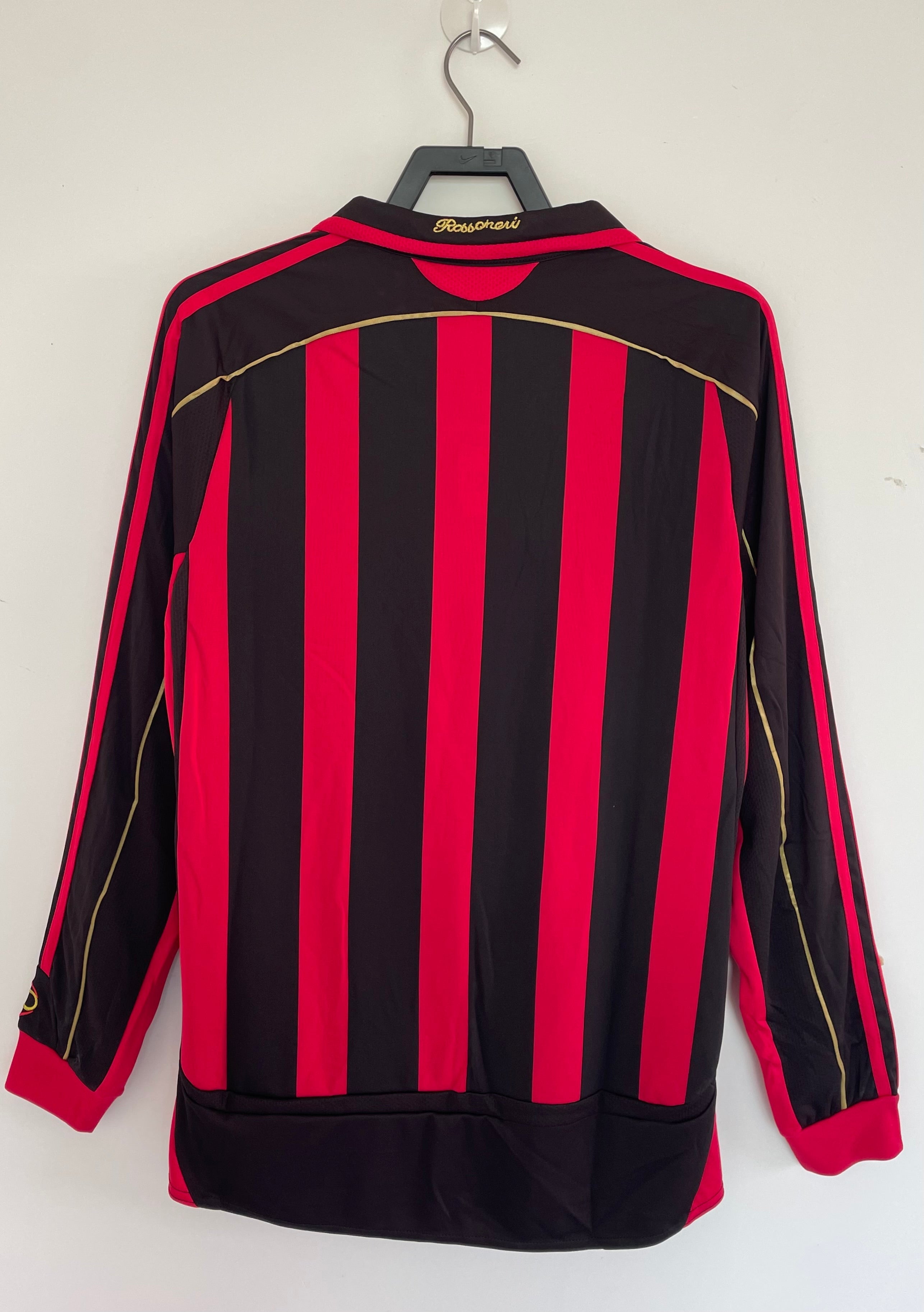 2007-08 AC Milan Retro Long Sleeve Shirt-Home