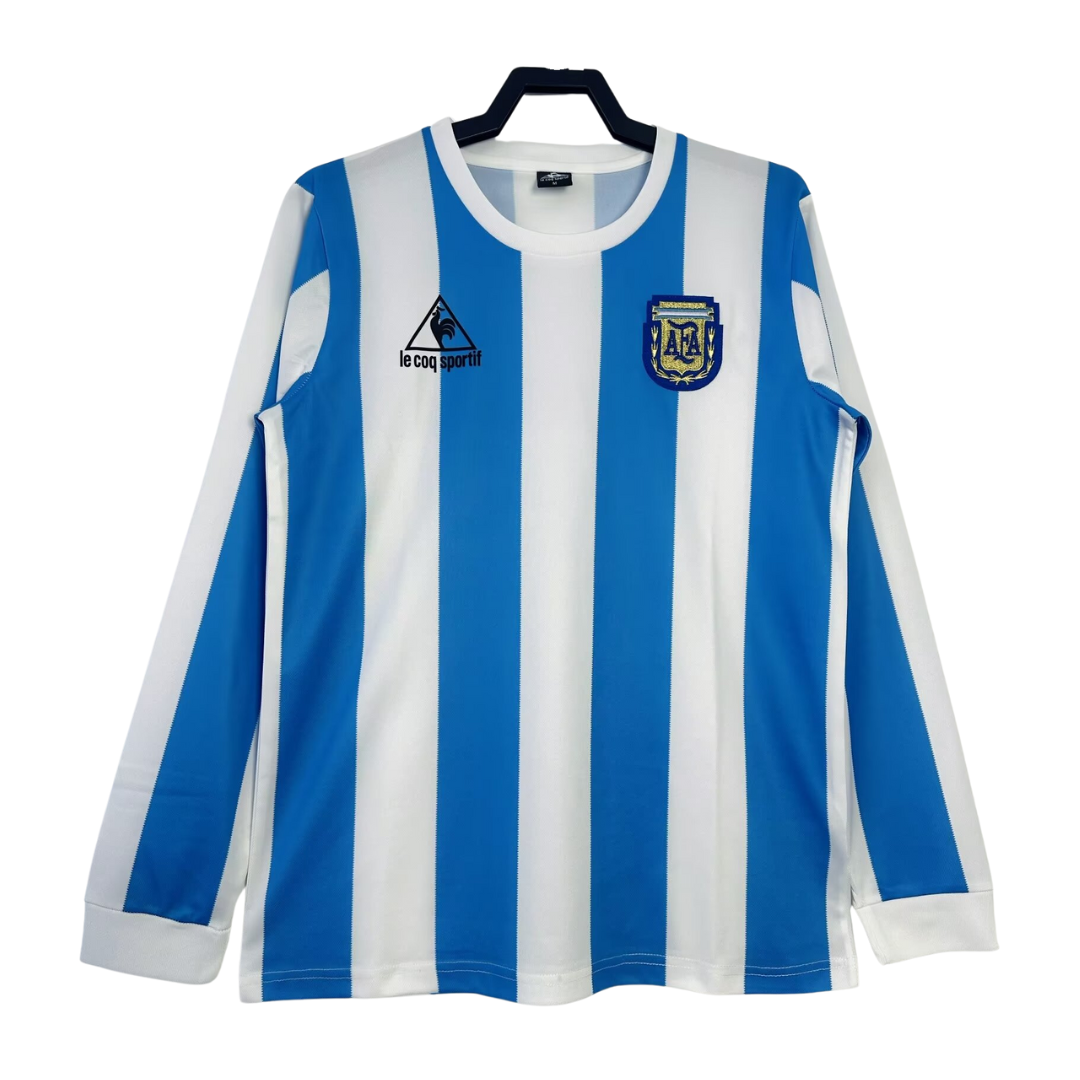 1986 Argentina Retro Long Sleeve Shirt-Home