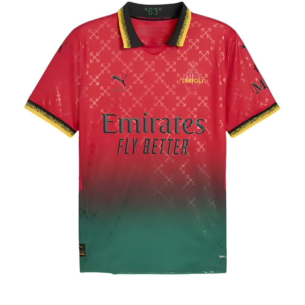 2024 25 ac milan off white shirt red limited edition