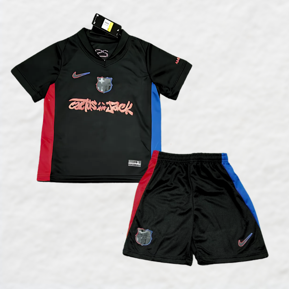 2024 25 barcelona kids cactus jack special edition away football kit