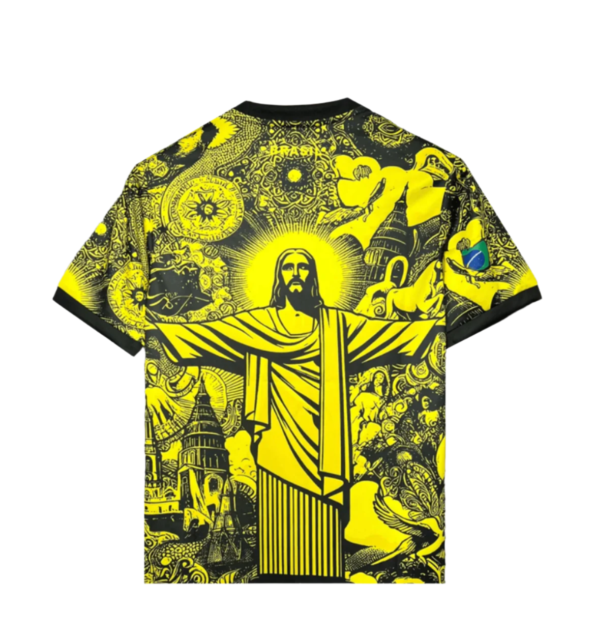 brazil jesus corteiz shirt yellow special edition
