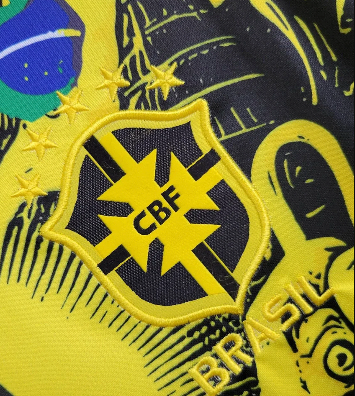 brazil jesus corteiz shirt yellow special edition