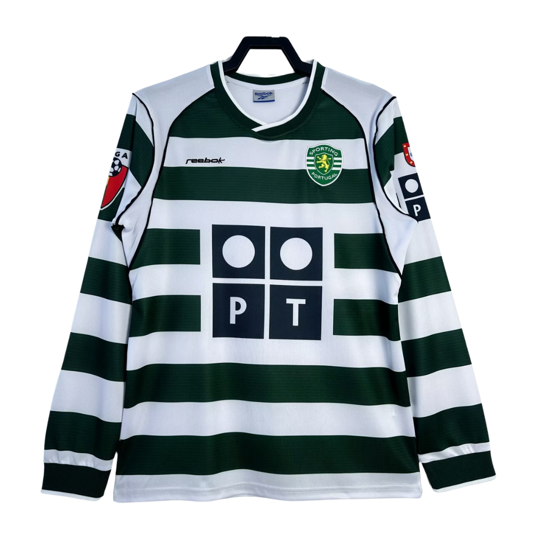 2001-03 Sporting Portugal Retro Long Sleeve Shirt-Home