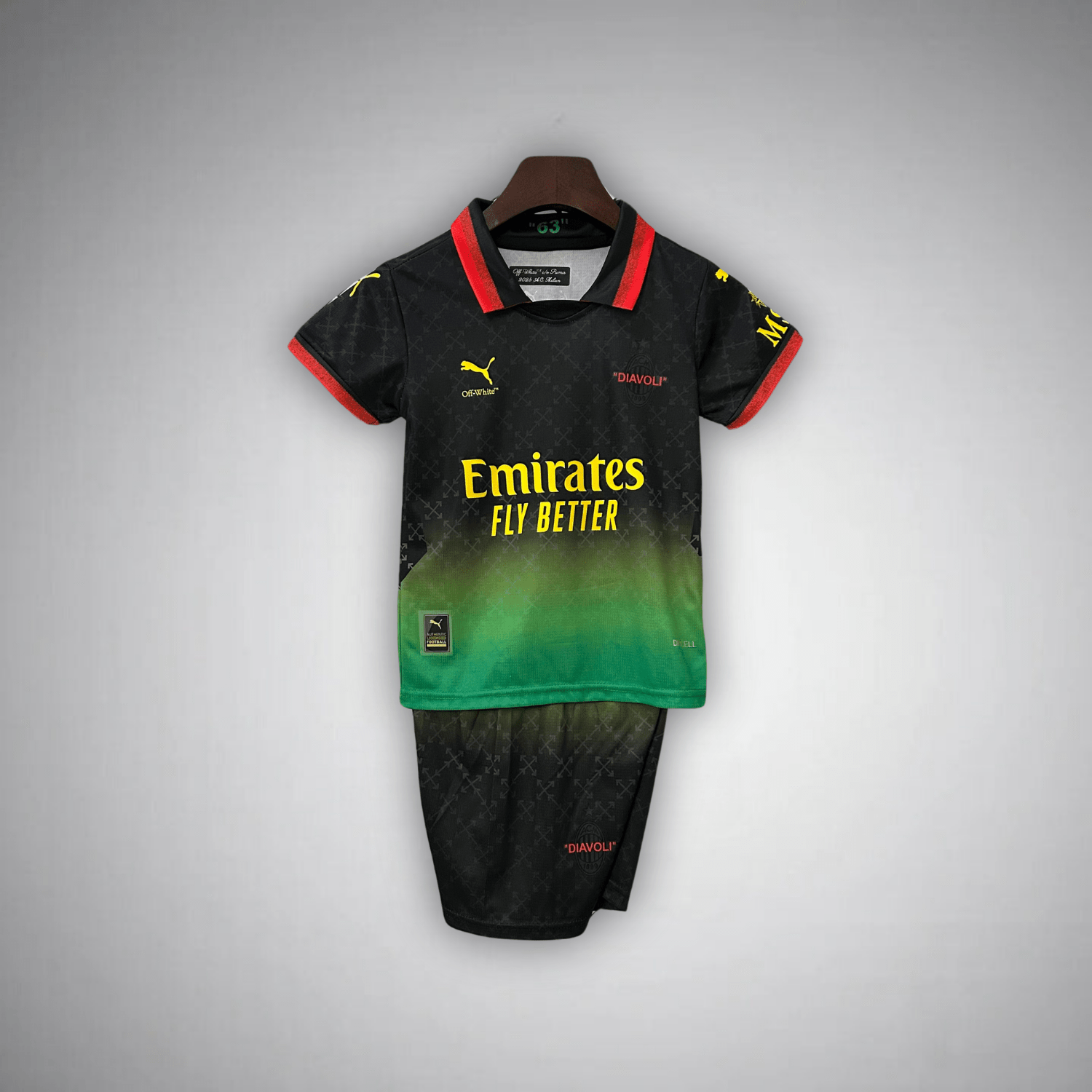 AC Milan Off-White Kids Football Kit Diavoli