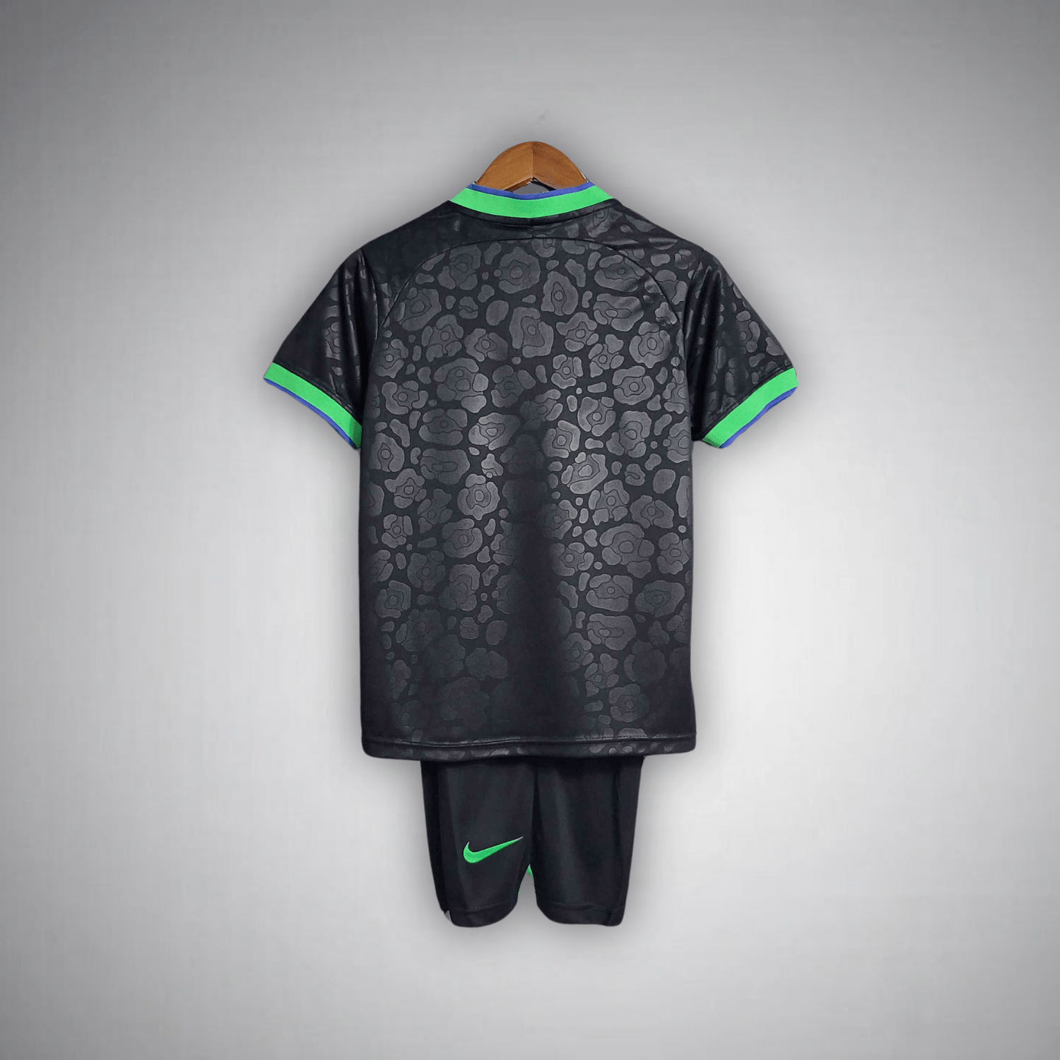 Brazil Kids Football Kit Black Leopard
