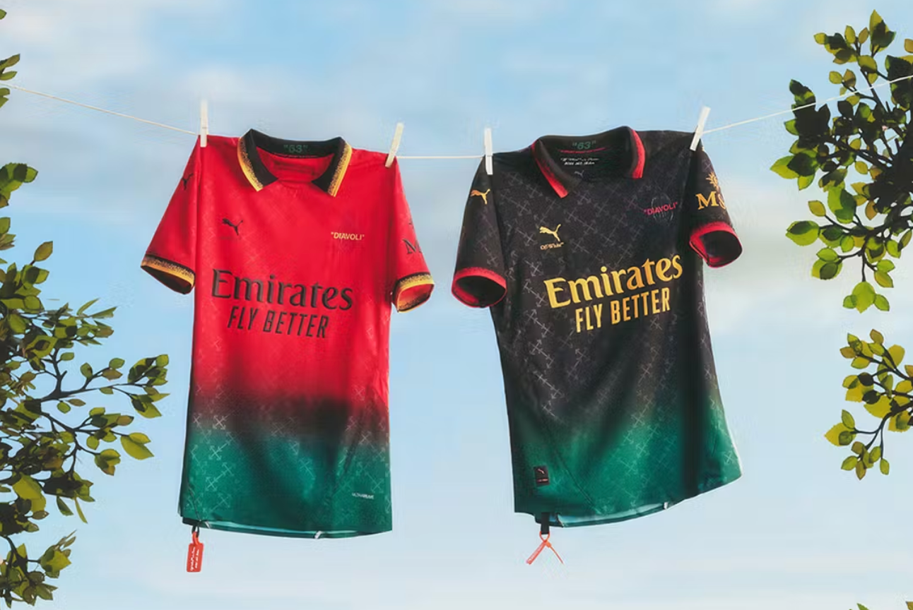 2024 25 ac milan off white shirt red limited edition