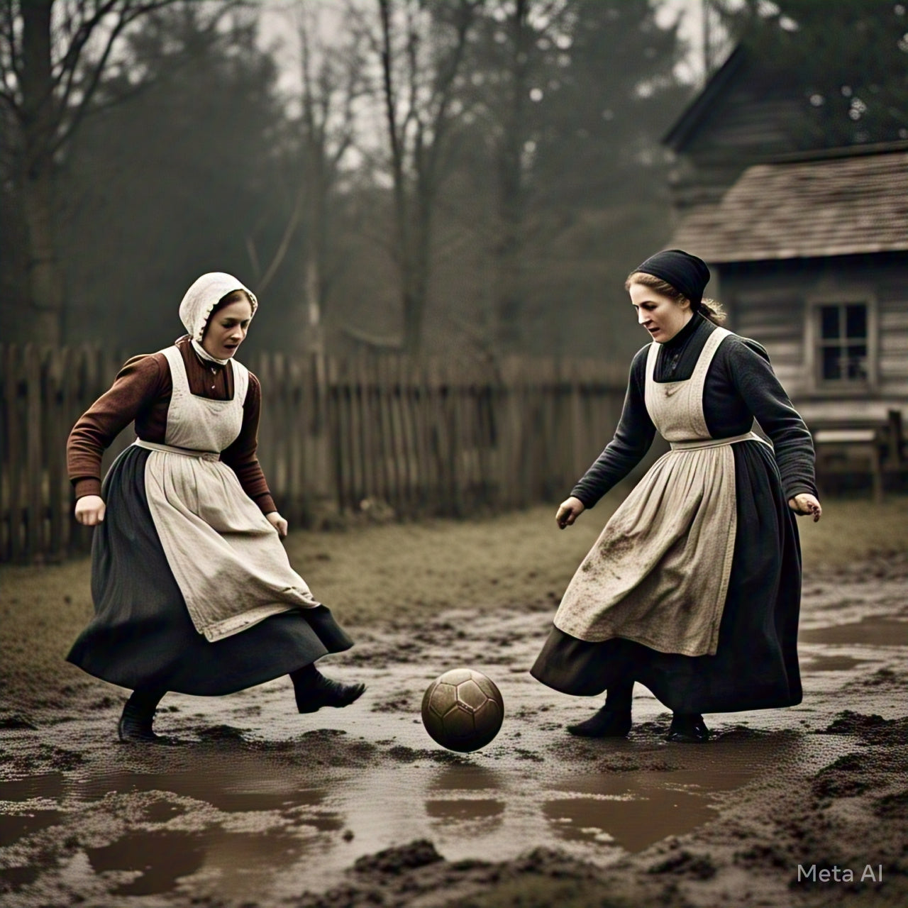 women playing football in the 19th century