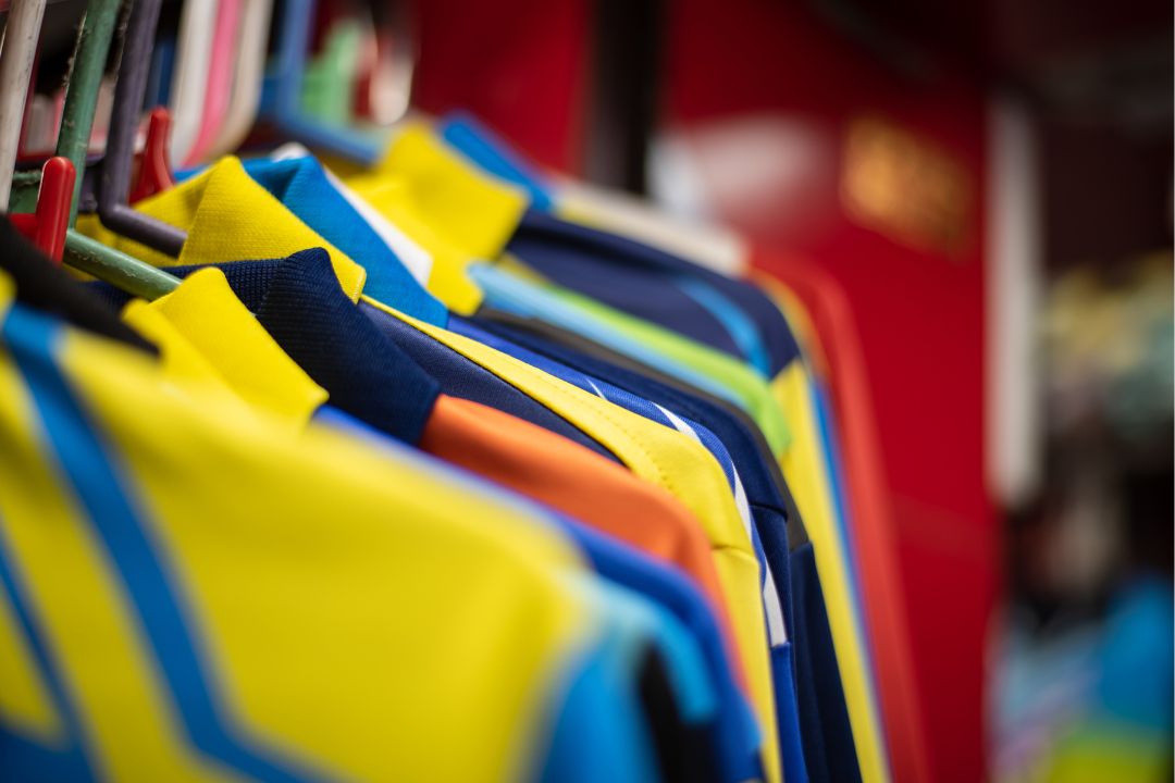 soccer jerseys hanged