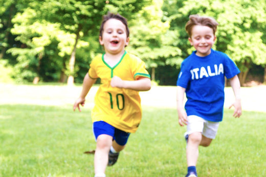 boys playing football