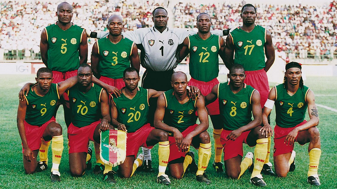 Cameroon's 2002 sleeveless shirts