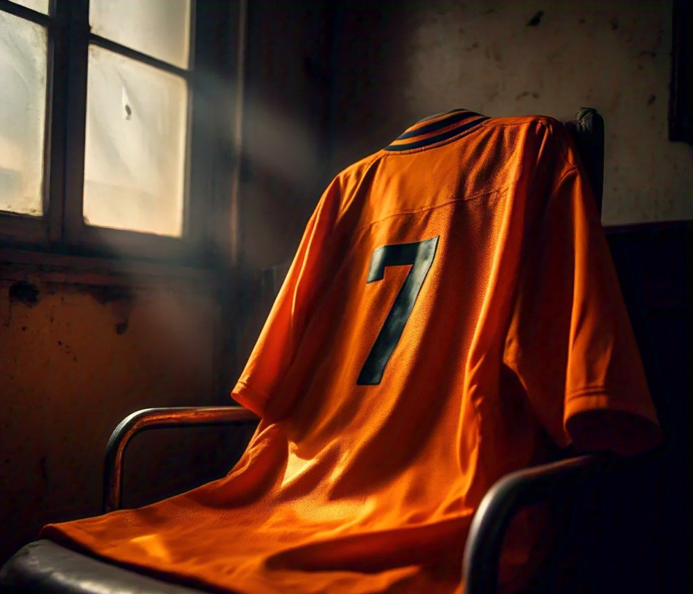 a football shirt in a chair