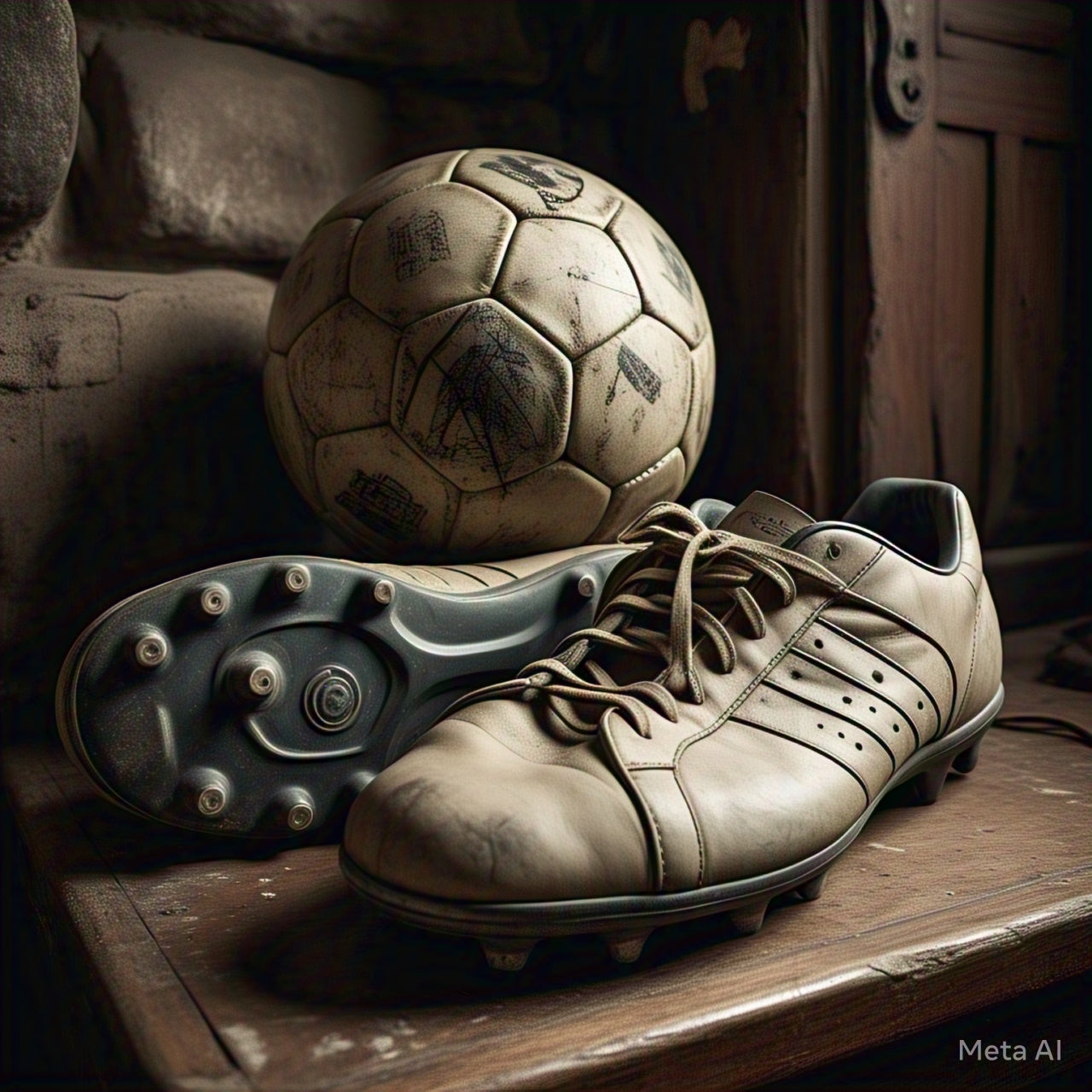 image of early football equipment