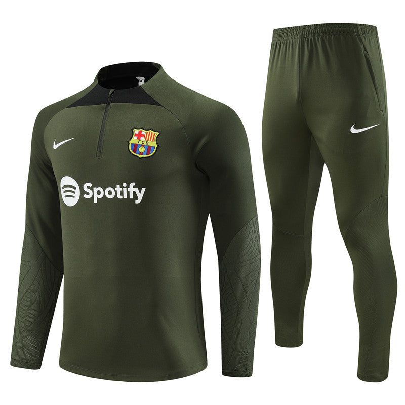 Barcelona 23-24 Army Green Football Tracksuit