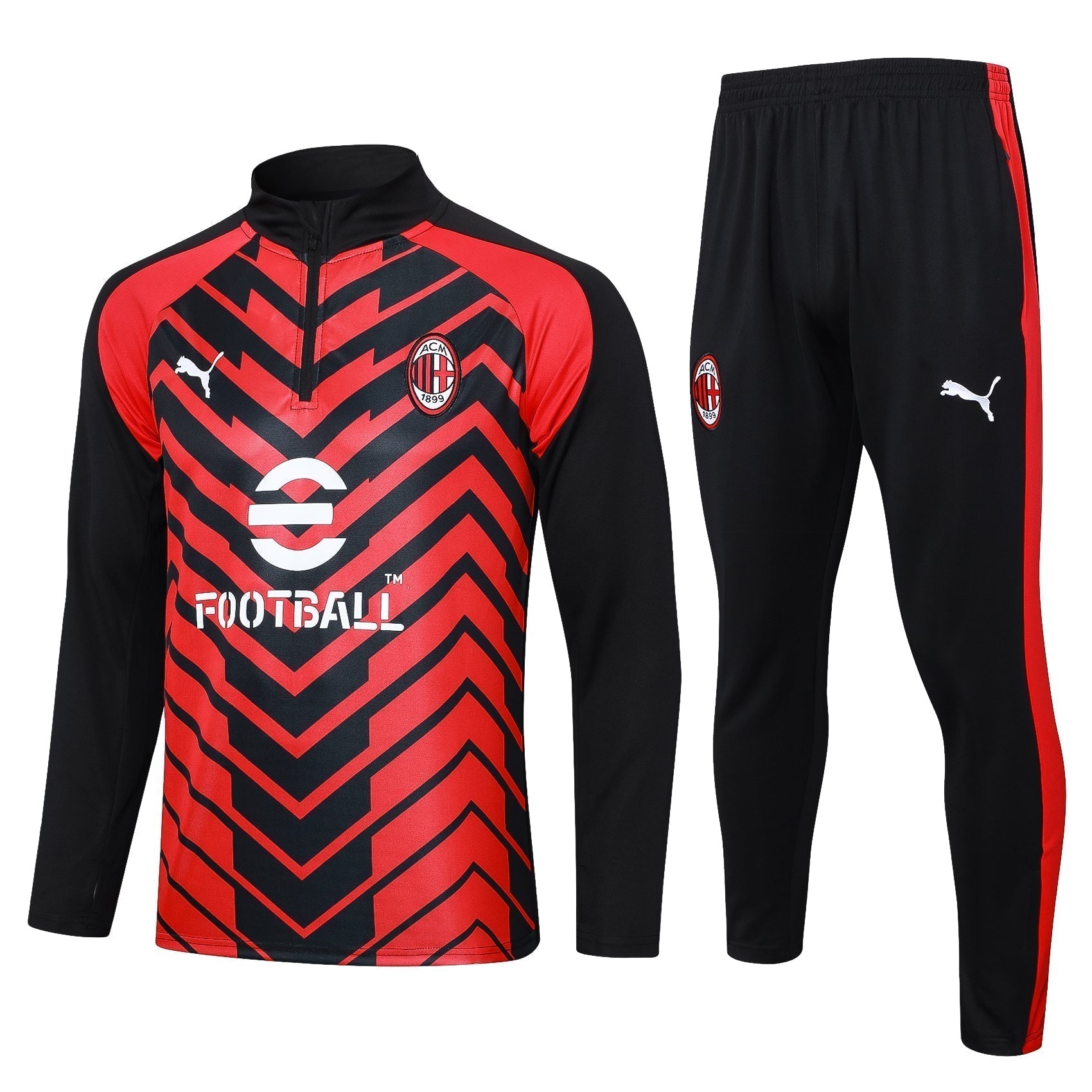 Black & Red Football Tracksuits - FS Kit