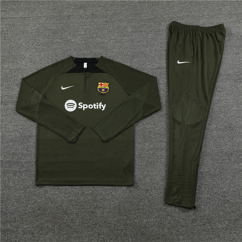 barcelona 23 24 army green Football Tracksuit