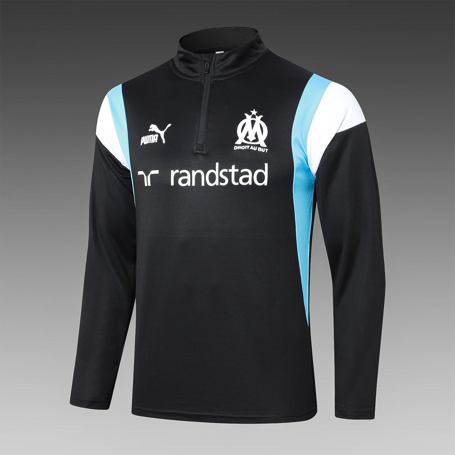 marseille 23 24 black Football Tracksuit 1