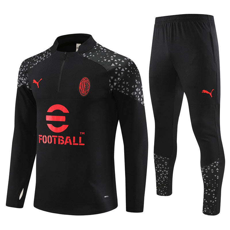 ac milan 23 24 black Football Tracksuit 1