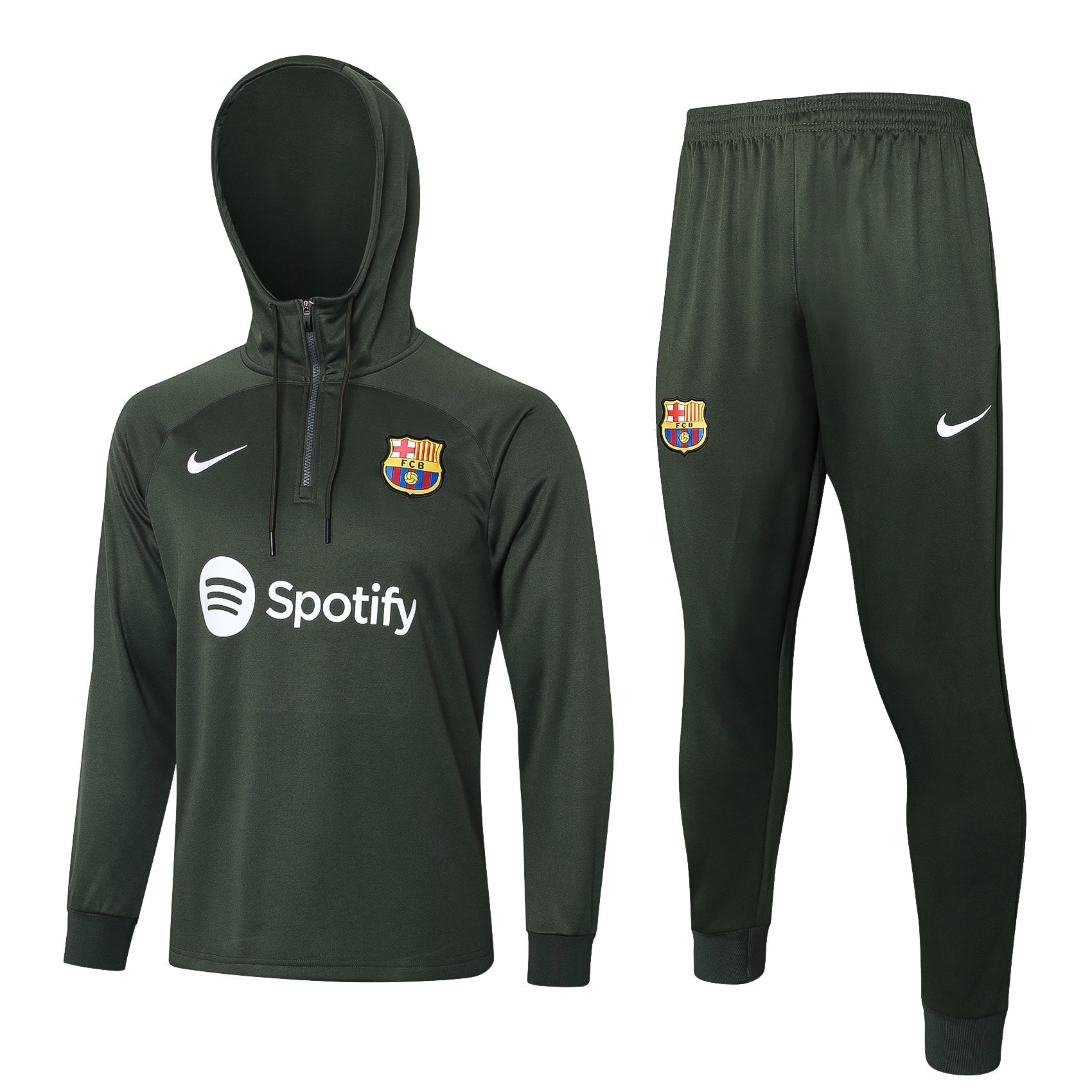 barcelona 23 24 dark green tracksuit with hat