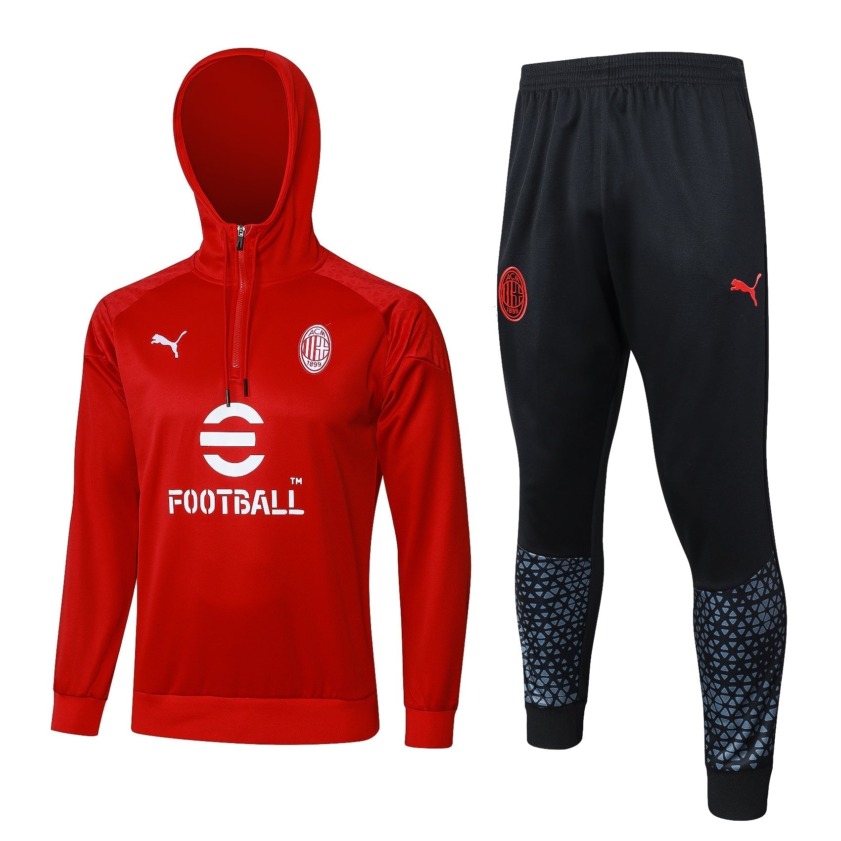 ac milan 23 24 red Football Tracksuit with hat