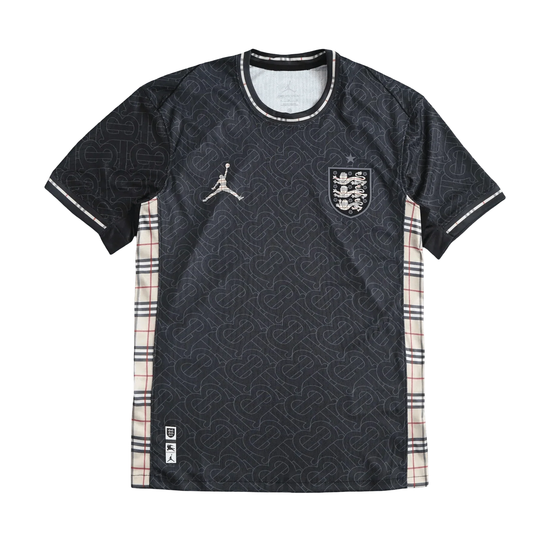 2024/2025 ENGLAND Euro Jordan x Burberry Black Special Edition kit – Fan Version