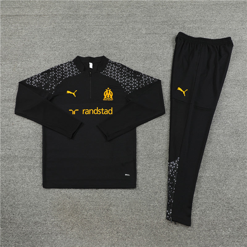 marseille 23 24 black Football Tracksuit