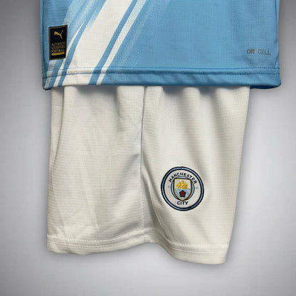 25-26 Manchester City Kids Football Kit Home