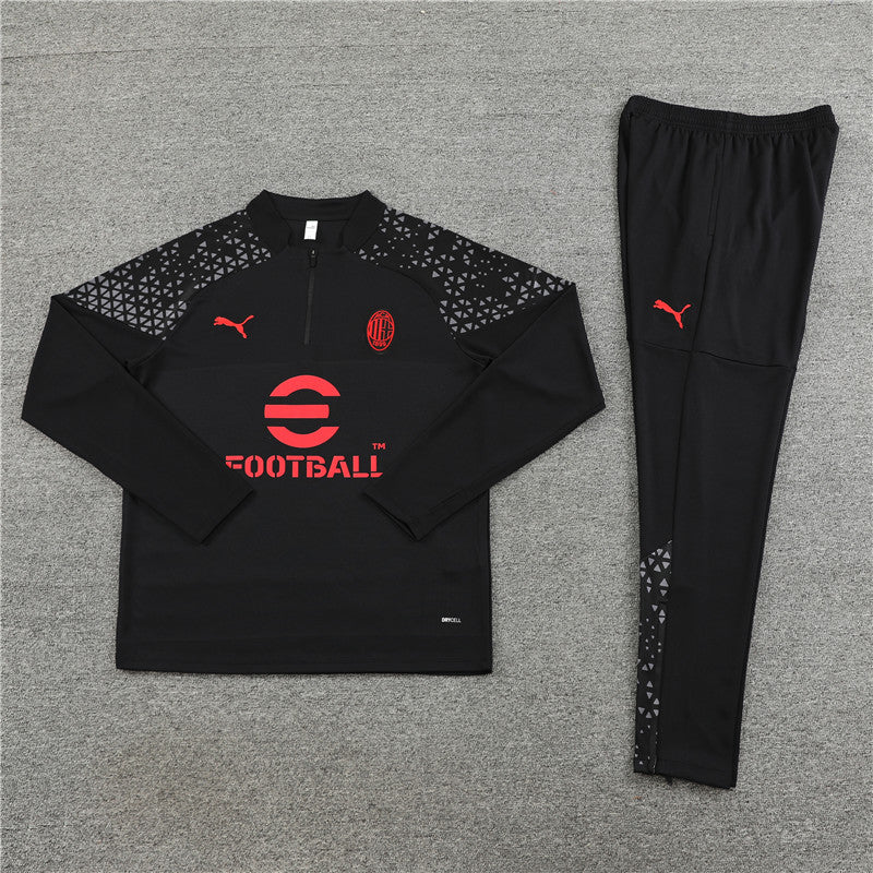 ac milan 23 24 black Football Tracksuit 1