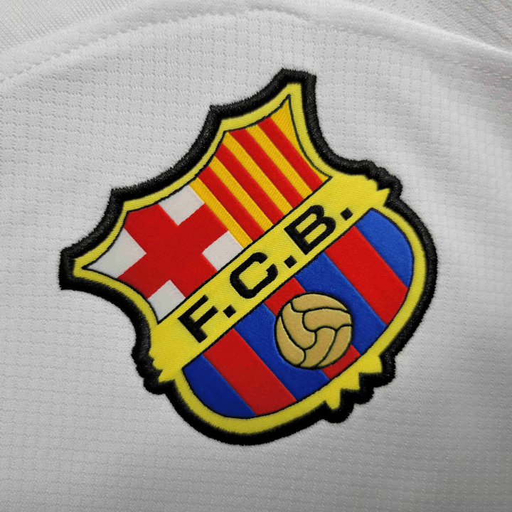 23 24 fc barcelona white long sleeve away kit