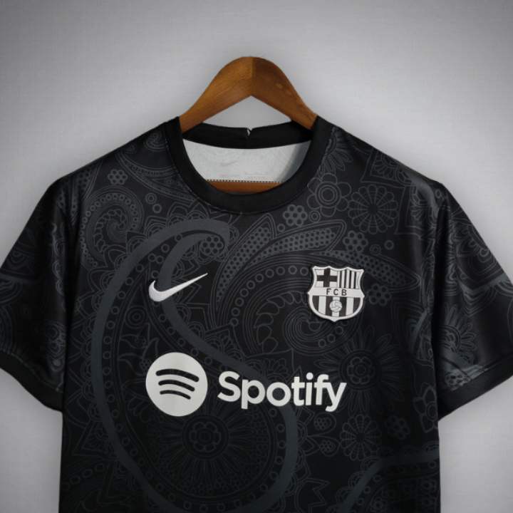 24 25 fc barcelona noir fleur premium kit