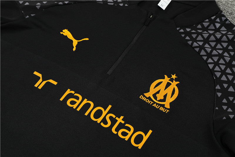 marseille 23 24 black Football Tracksuit