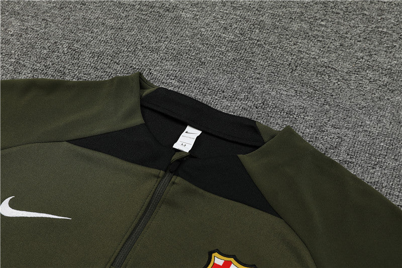 barcelona 23 24 army green Football Tracksuit