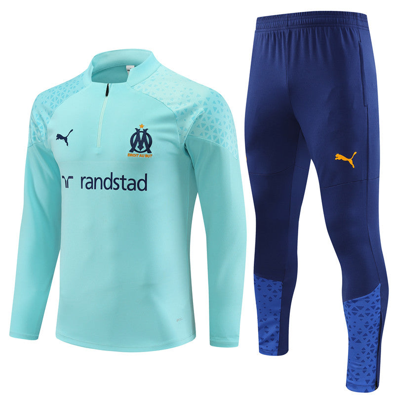 marseille 23 24 light blue Football Tracksuit