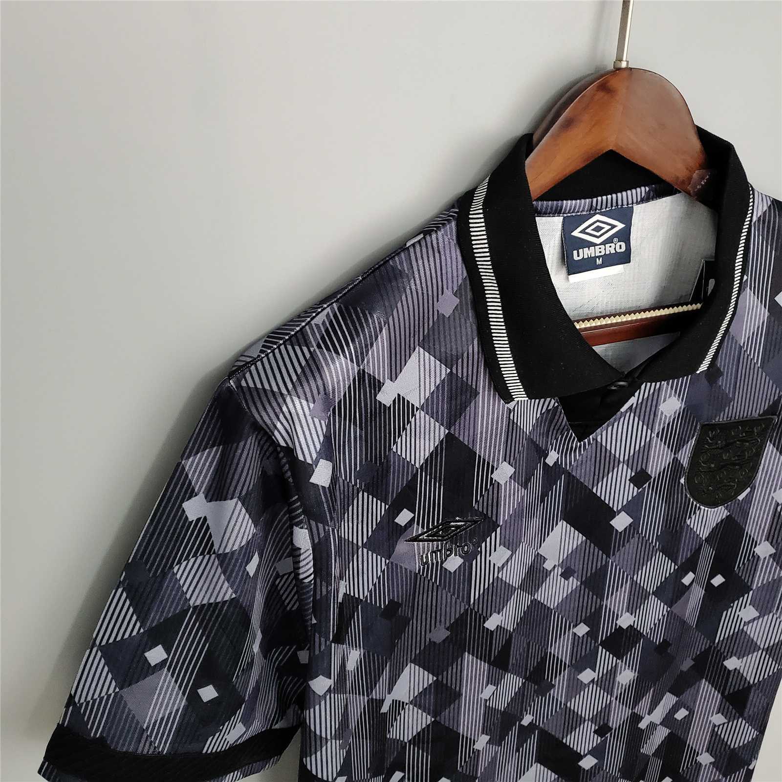 1990 England Third Retro Shirt Black Out
