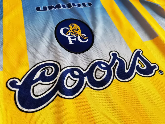 1996/1998 Chelsea Away Yellow Retro Football Shirt Coors