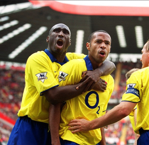 2003/2005 Arsenal Away Yellow Retro Football Shirt Gunners Henry