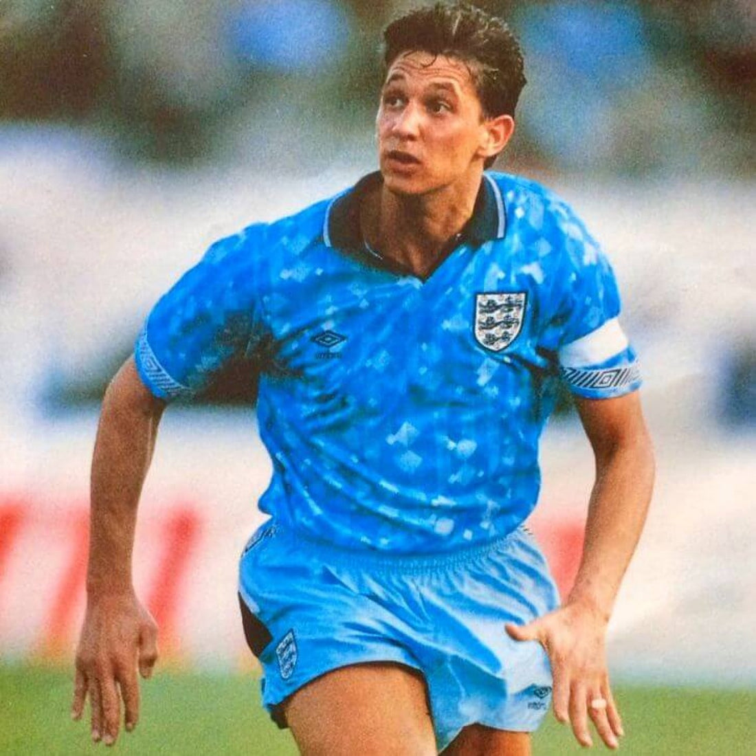 1990 England Third Retro Football Shirt Blue