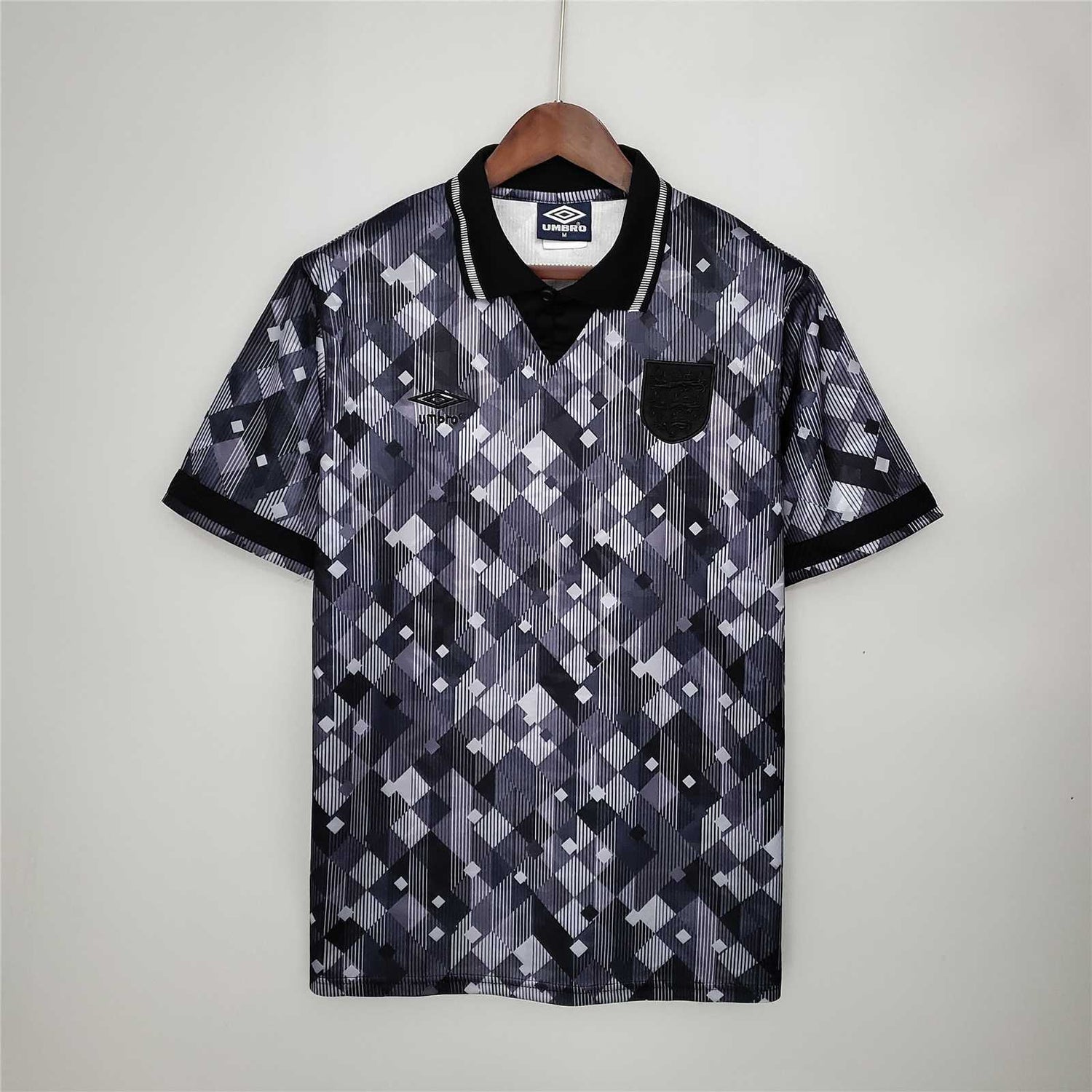 1990 England Third Retro Shirt Black Out