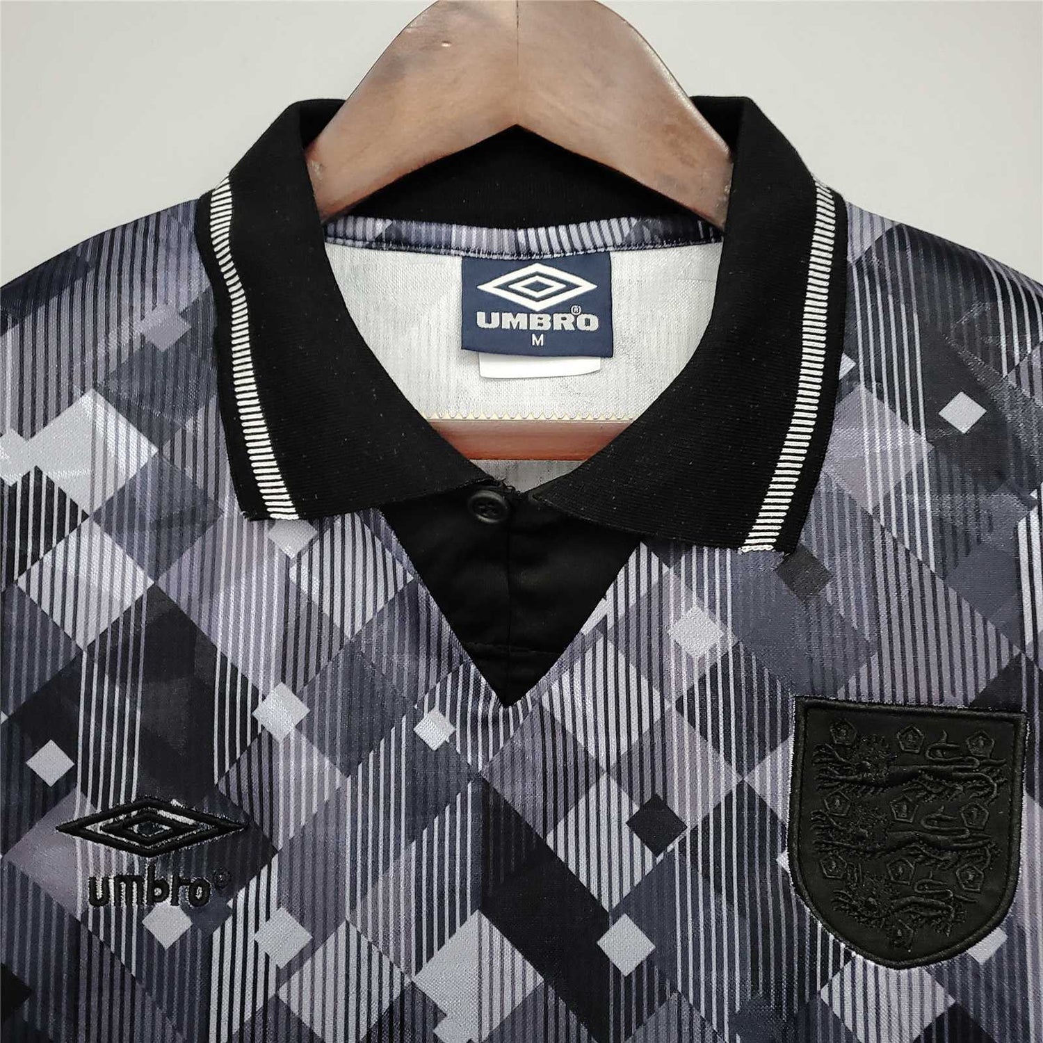 1990 England Third Retro Shirt Black Out
