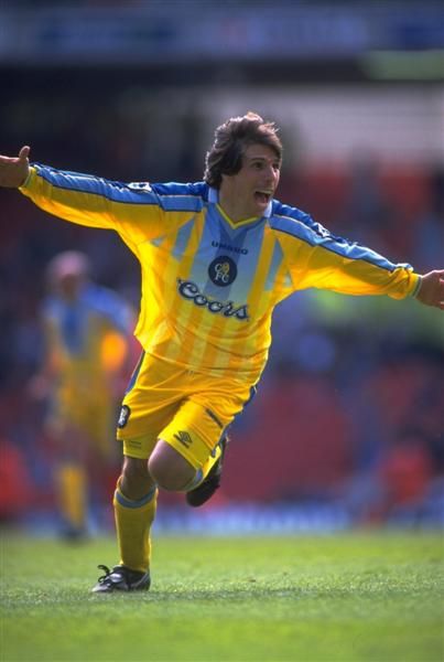 1996/1998 Chelsea Away Yellow Retro Football Shirt Coors