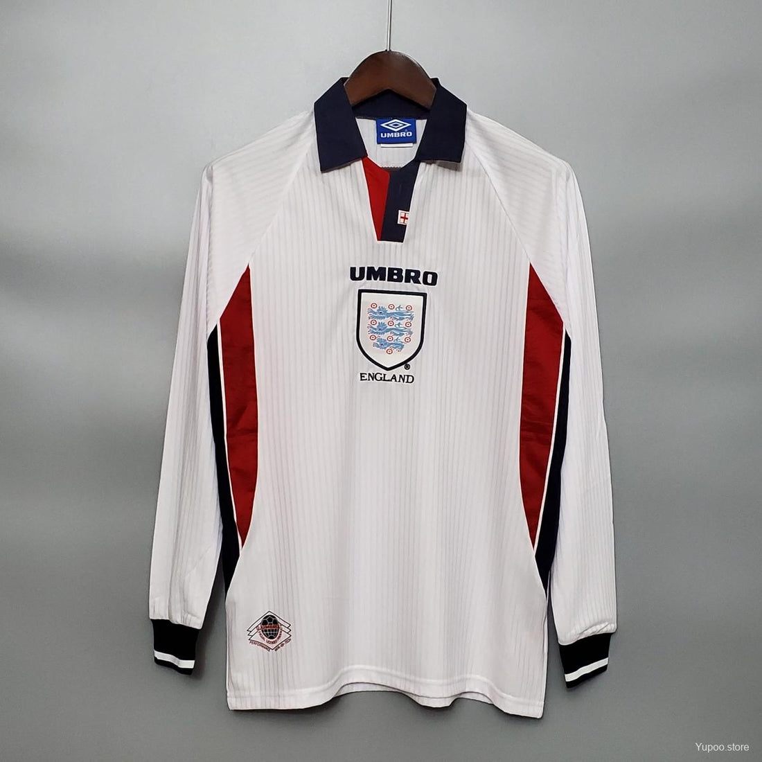 1998 England Long Sleeves Home Retro Shirt World Cup Beckham