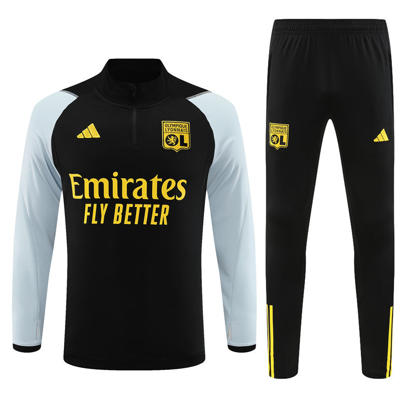 lyon 23 24 black Football Tracksuit