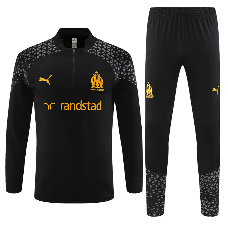 marseille 23 24 black Football Tracksuit