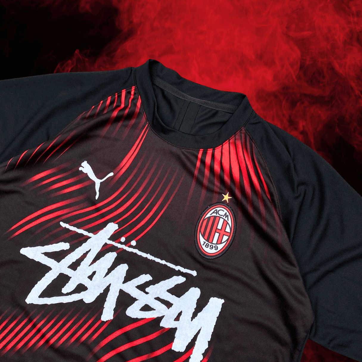 AC MILAN X STUSSY Special Edition football Kit shirt soccer jersey t-shirt (2)