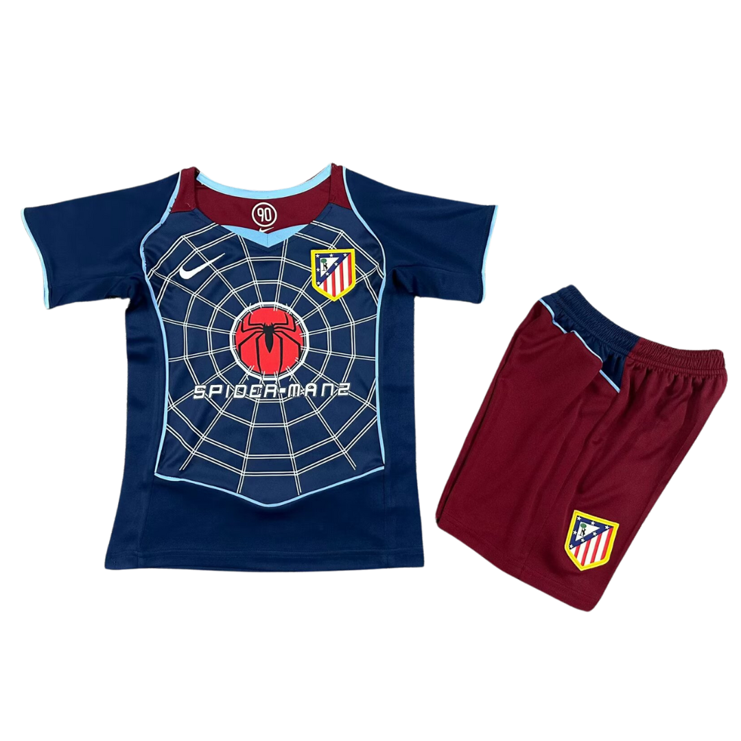 2004-2005 Athletico Madrid Spiderman Away Kids Football Kit