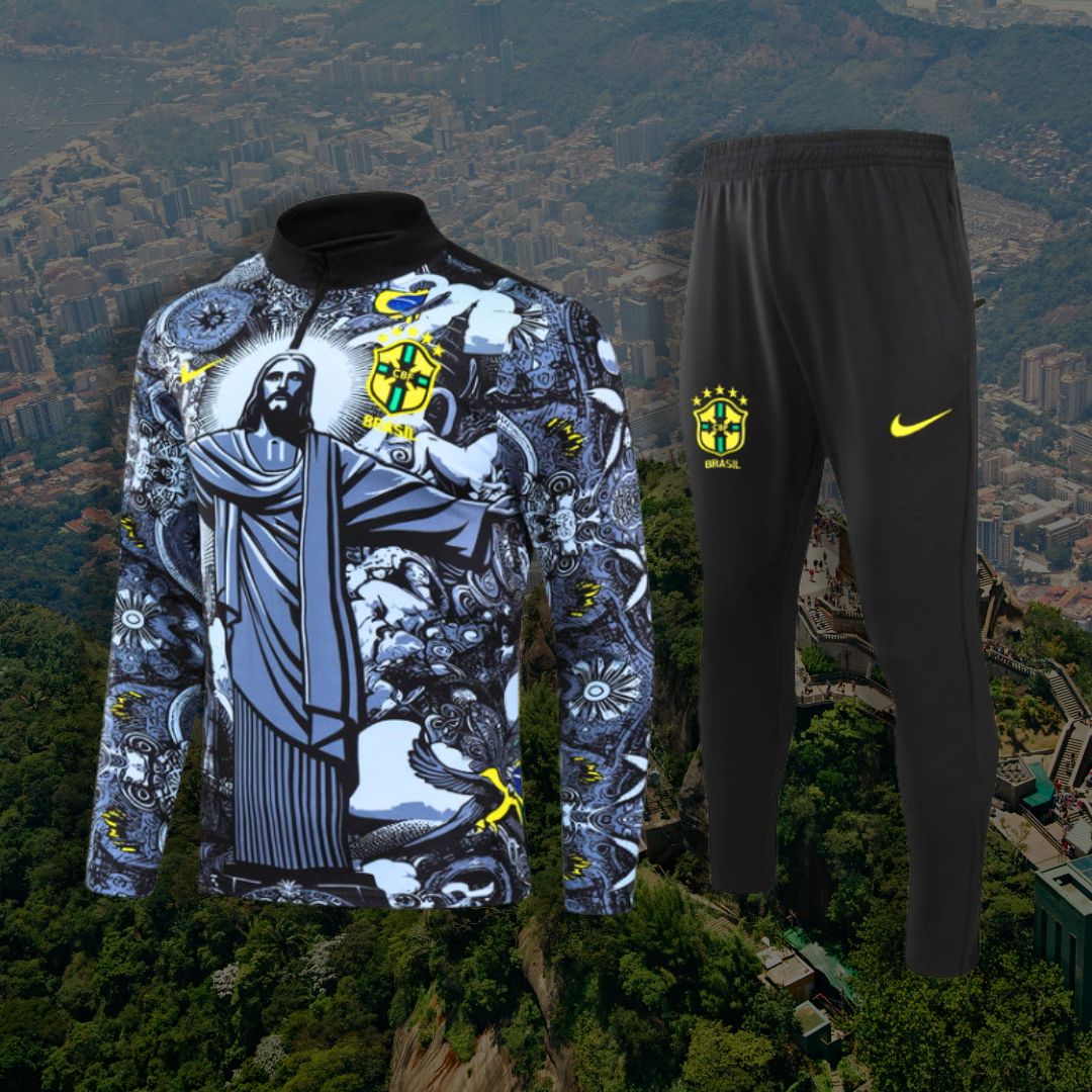 24/25 Brazil &quot;Jesus&quot; Kids Football Tracksuit
