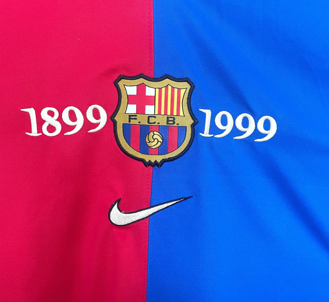 1999 Barcelona Retro Long Sleeve Shirt Home-100 Years Anniversary
