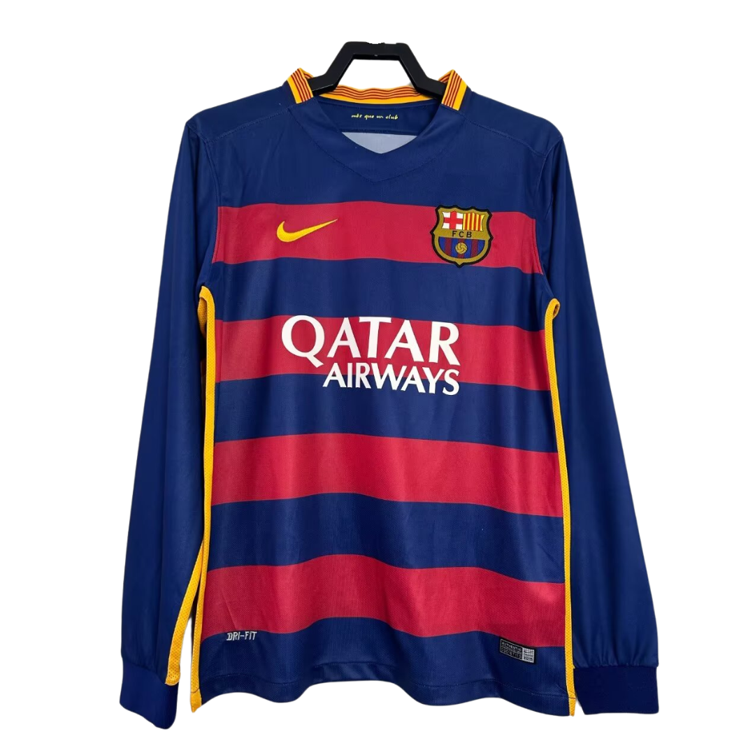 2015-16 Barcelona Retro Long Sleeve Shirt-Home