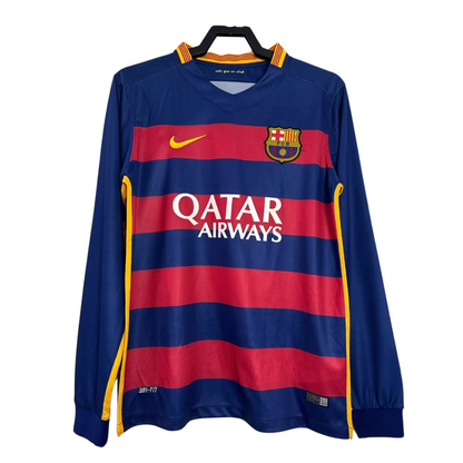 2015-16 Barcelona Retro Long Sleeve Shirt-Home
